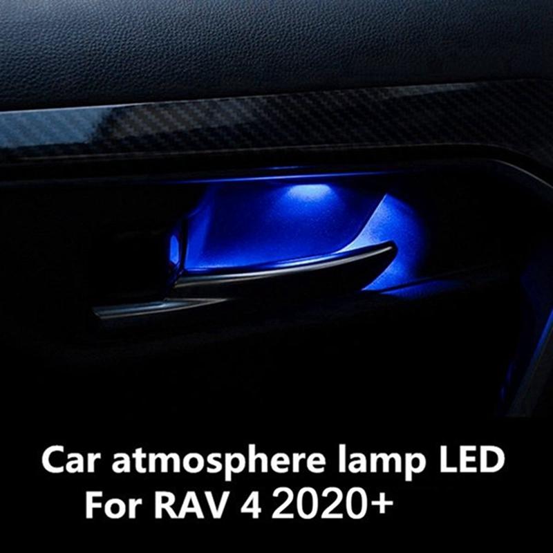 LED Blue Inner Door Bowl Ambient Light Frame For Toyota RAV4 2019-2024, Handle Armrest Atmosphere Lighting