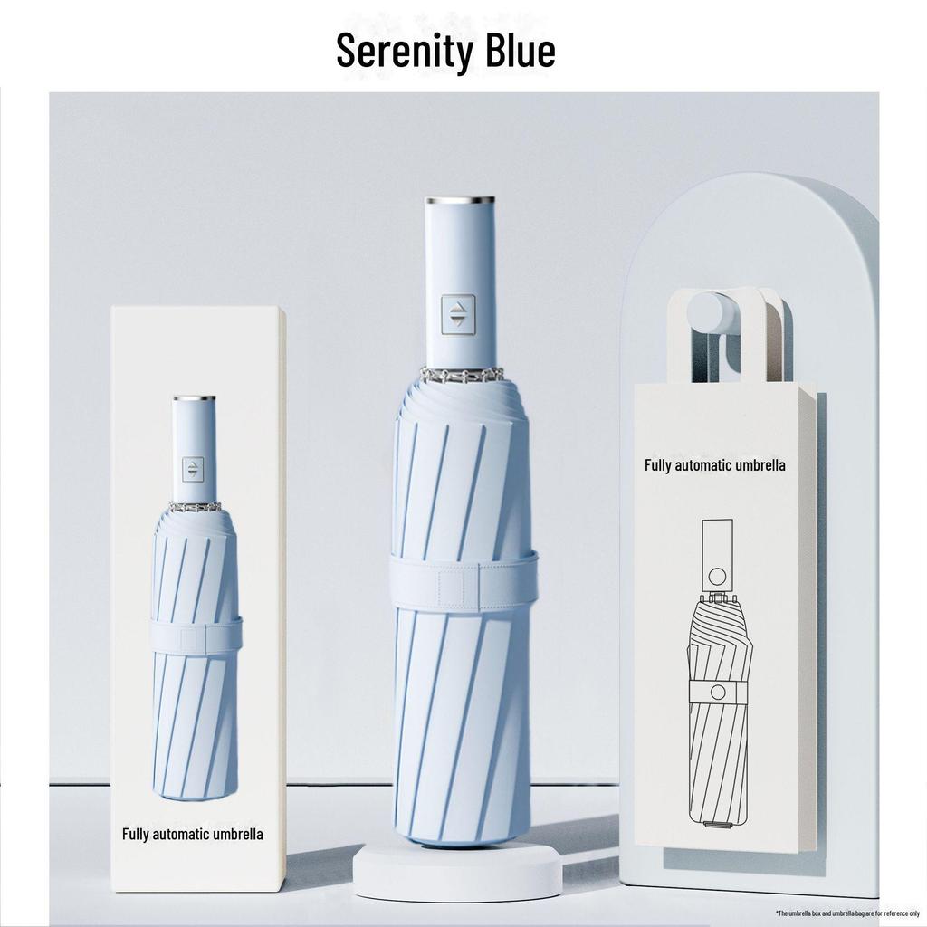 10-Bone Automated Dual-Use Umbrella: Large Folding, UV Protection, Sunshade for Men & Women