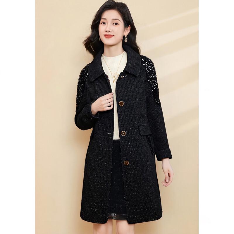 

Women s Premium Black Mid-length Trench Coat 2XL