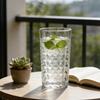 Drinking Glasses Juice Beverage Mug Nordic Style Relief Glass Cup Transparent Drinkware Juice Cold Drink Mug Party Bar Glassware