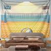 Volleyball Court Illustration Pattern Wall Hanging Tapestry Decorative Tapestry Home Decor for Bedroom and Living Room