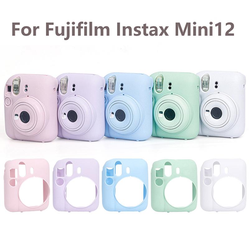 Per Fotocamera Fujifilm Instax Mini12 Custodia in Silicone Guscio Copertura Protettiva Monocolore Morbida Antigraffio Per Custodia Instant Mini 12