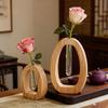 Creative Hydroponic Plant Vases Wooden Table Centerpiece Planter Living Room