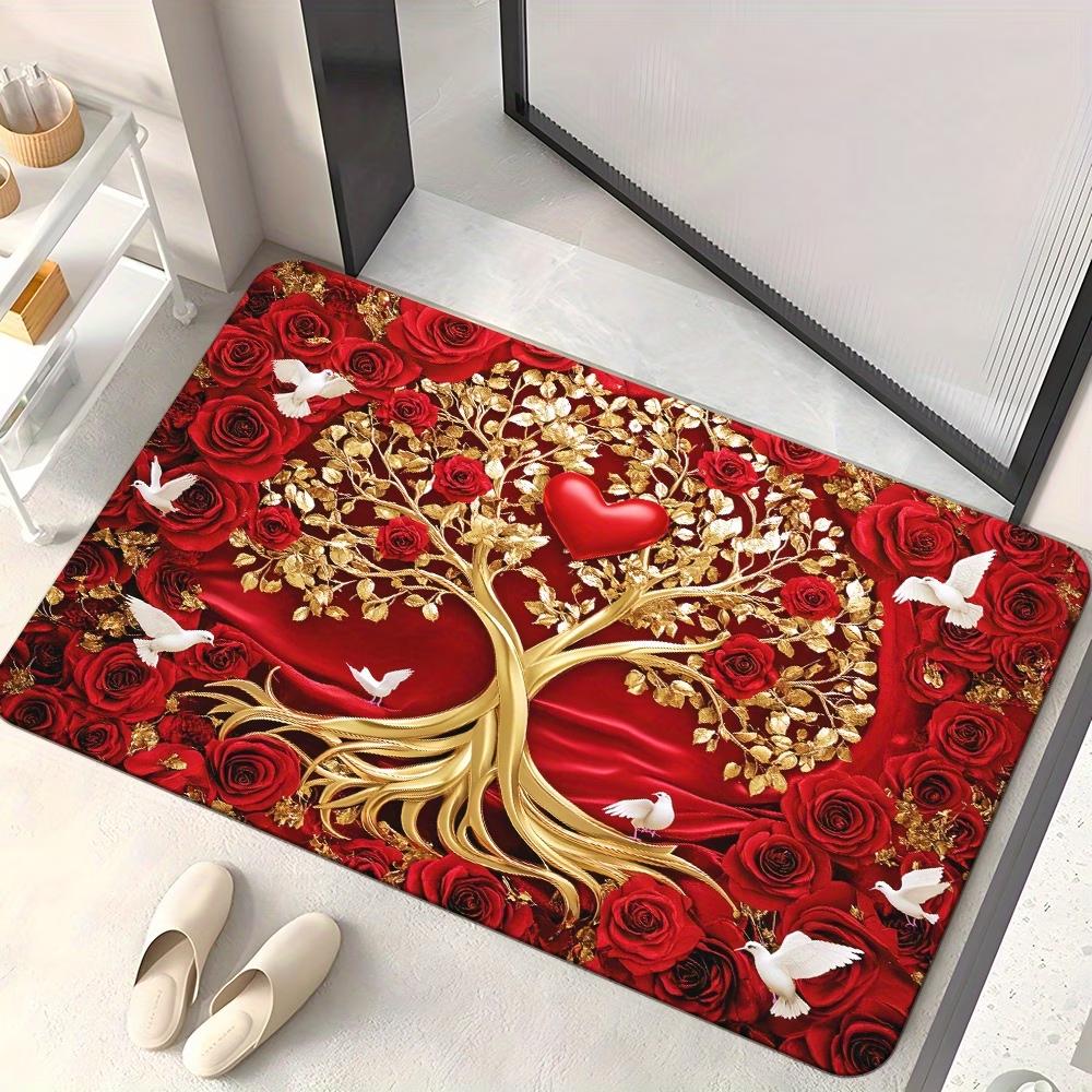 

Vintage Celtic Knot Tree of Life Doormat, Non-Slip Mat Rug That Is Machine Washable, Suitable for Bedroom And Living Room Entry 40x60CM