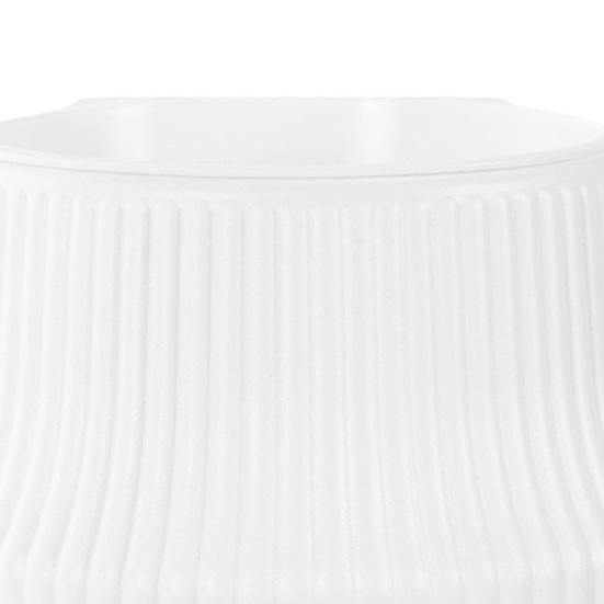 Automatic Water-absorbing Flowerpot with Vertical Grain Texture White Nordic Style Flower Pot for Home Decor