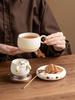 Cat-Themed Ceramic Coffee Mug & Saucer Set for Women