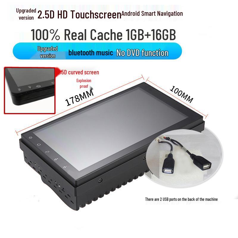 7-inch Universal Android Car DVD Navigation System with High-Power, Large Screen, Wireless CarPlay 7-inch Android 2.5D Tempered Screen - Main Unit официальный стандартный