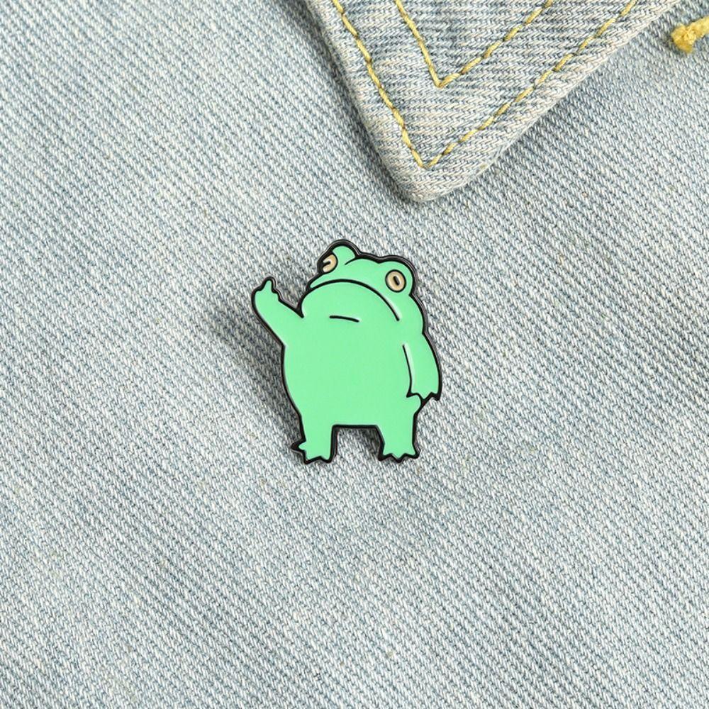 

Enamel Brooch Animal Badge Little Frog Shape Brooch Finger Frog Brooch Funny Frog Brooches