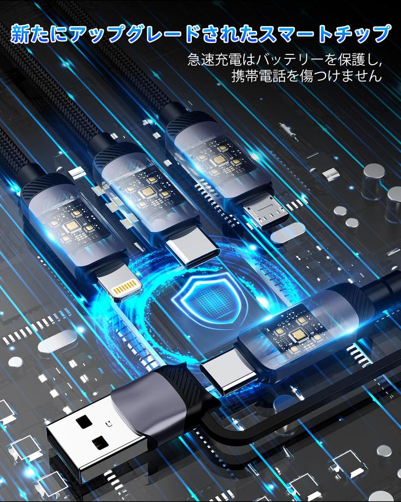 100W Charging PD 100W Fast Charging Cord with and USB Powers 3 Devices LED Data and Disconnect Durable Nylon Compatible with iPhone 15 Charging