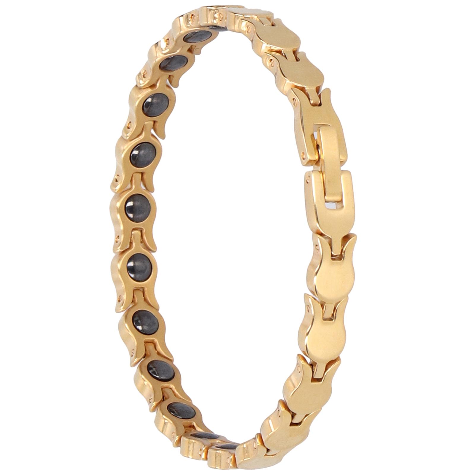 

Magnetic Bracelet Ti Steel Inlaid with Crystal Jewelry Accessories Gifts Crafts Gold