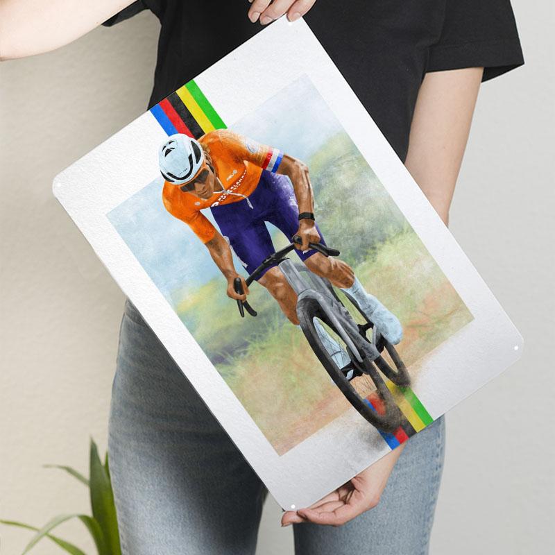 Матье Ван Дер Пул | Чемпион мира по гравелу Металлические таблички Спортивный постер Винтажные предметы домашнего декора Вещи для дизайна комнаты Ретро стена 20x30cm（7.8x11.8inch）