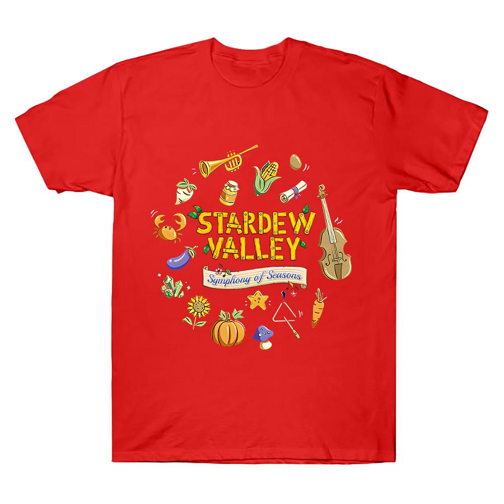 Symphony of Seasons Tour T-Shirt Stardew Valley T Shirt Gamer Lover Cotton Short Sleeve Tshirt Women Men Cotton Clothing Comfort Top