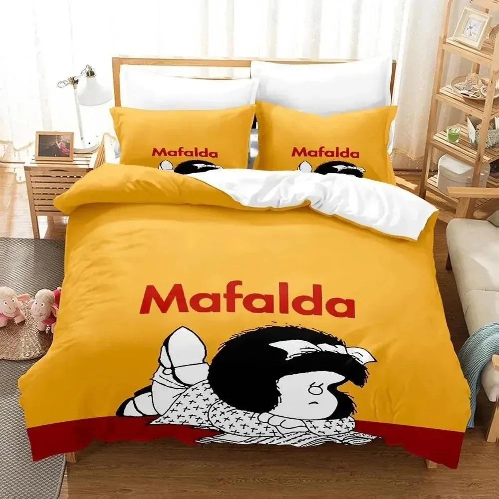 3D Print Mafalda Bedding Set Duvet Cover Bed Set Quilt Cover Pillowcase Comforter king Queen Size Boys Adult Bedding Set