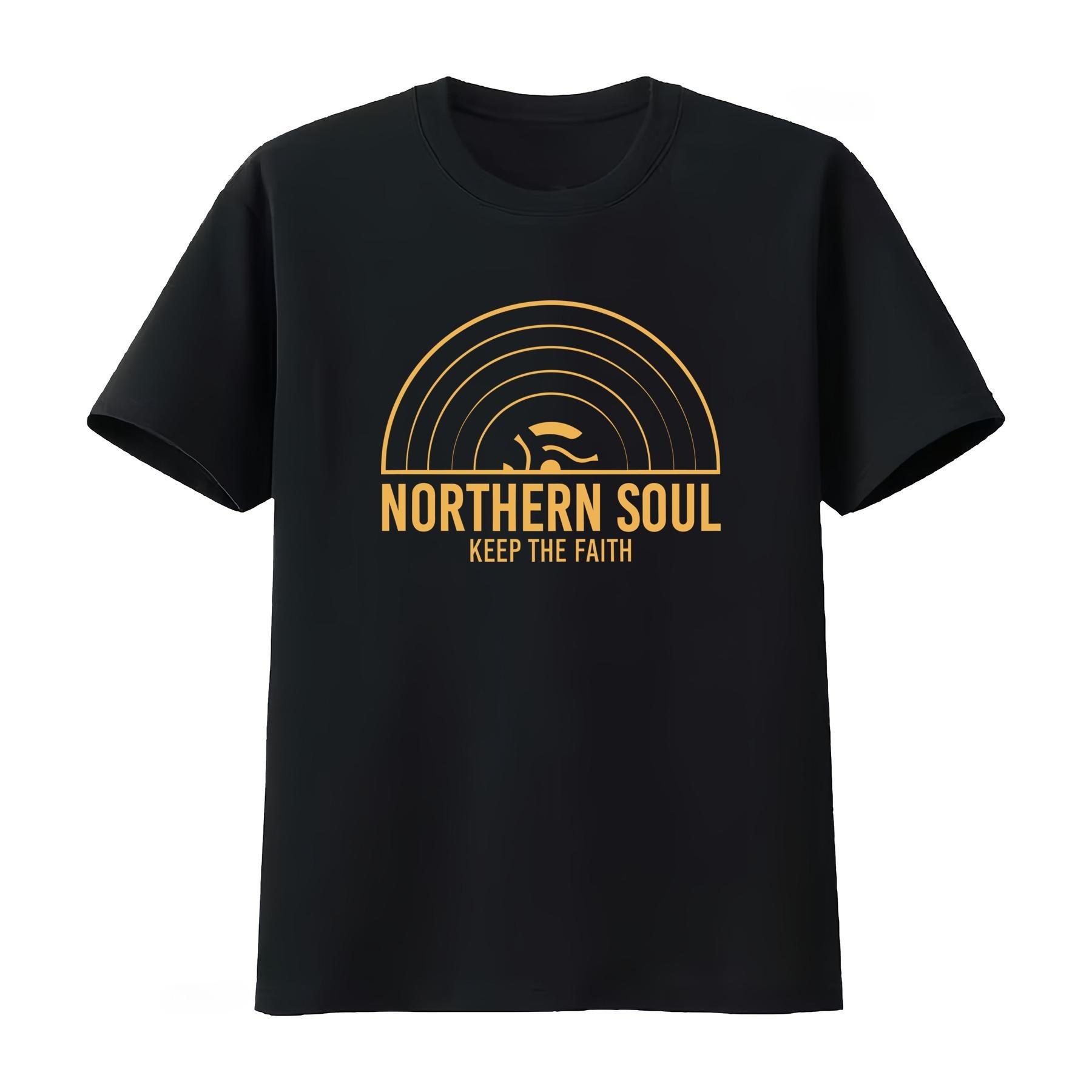 

Northern Soul Keep The Faith Record Orange Unisexs Womens T Shirt High Quality Print Perfect for Music Lovers Summer T Shirt S