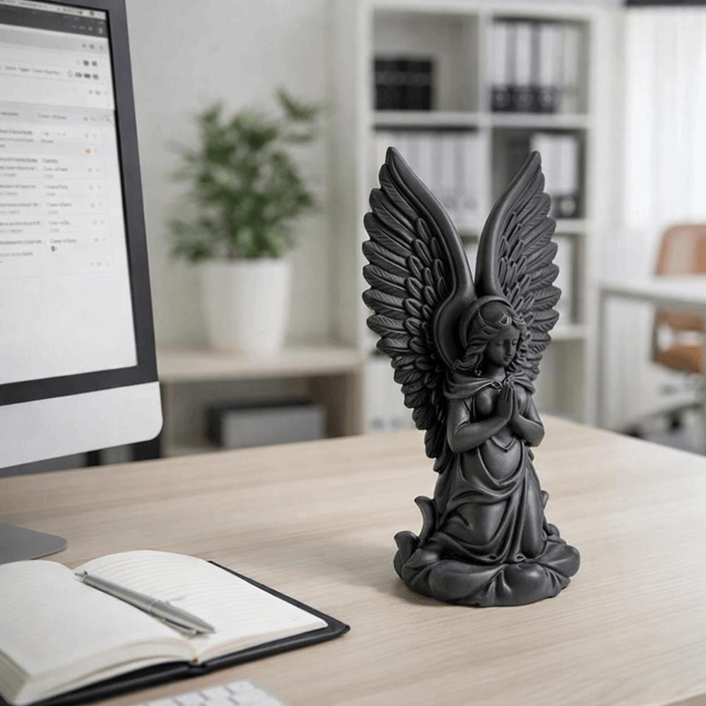 3D Printed Angel Figurine Exquisite Angel Ornament Bookshelf Decor Winged Sculpture Home