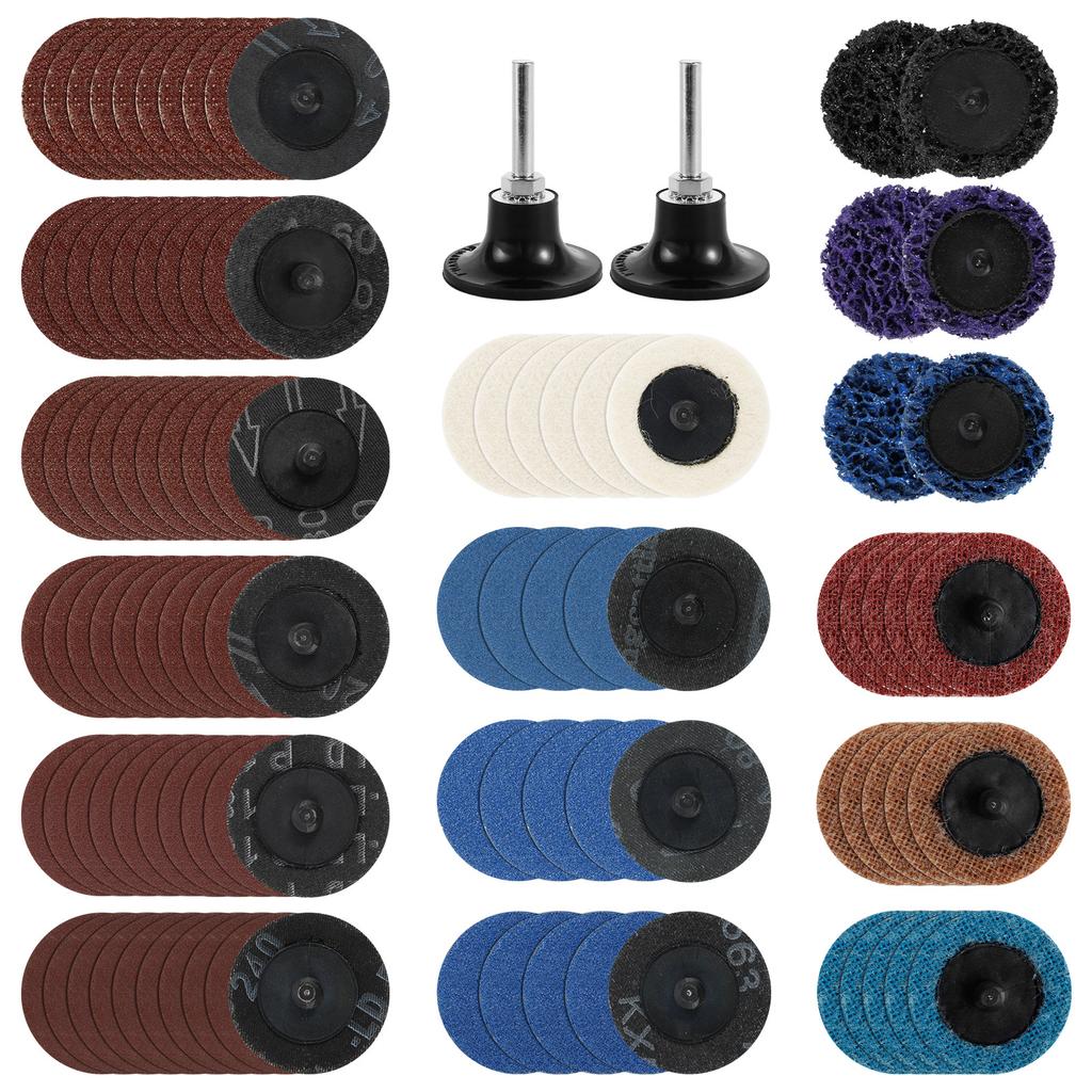 104Pcs 2" Sanding Discs Set Surface Conditioning Sanding Disc with 1/4 inch Holder for Polishing Grinding Deburring Rotary Tools