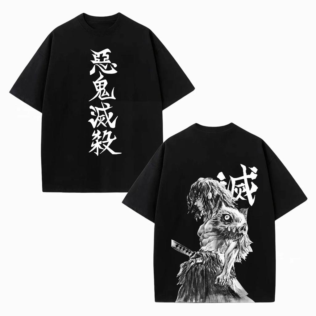 Anime Demon Slayer Inosuke Hashibira Akki Messatsu Graphic TShirt 100Cotton Unisex Oversized Shirt Unisex Short Sleeve ONeck Y2k