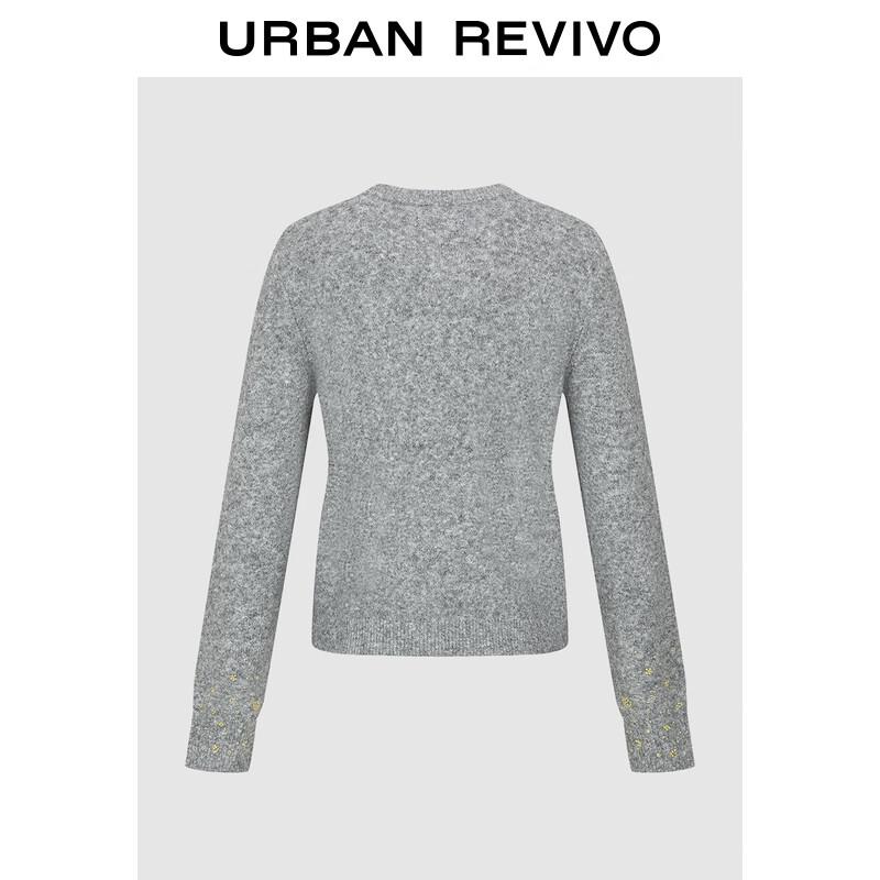 

Женский зимний вязаный свитер с круглым вырезом и бисером UR XS