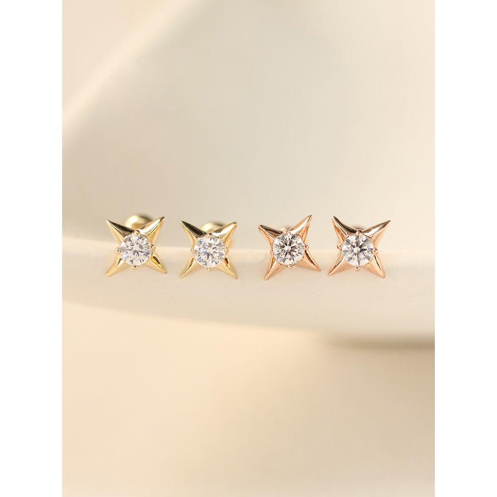 14K Stud Cubic Piercing Earrings