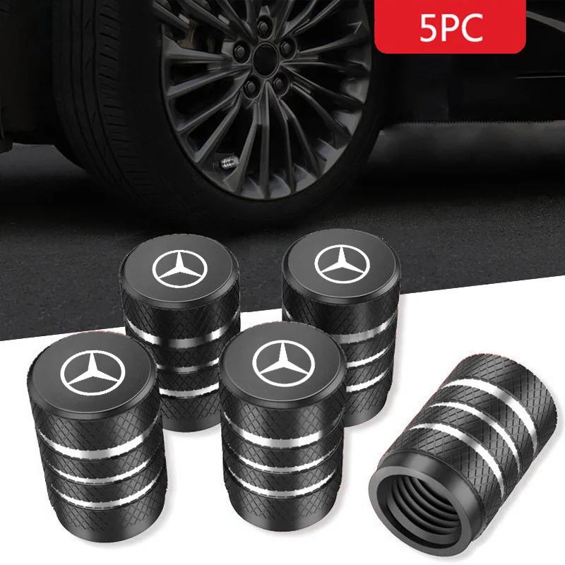 FGO2 New 2025 5Pcs Styling Wheel Tire Valve Air Stem Cap Duust Covers For Mercedes Benz W206 Class C200L CLA GLA W203 W220 W213 W211