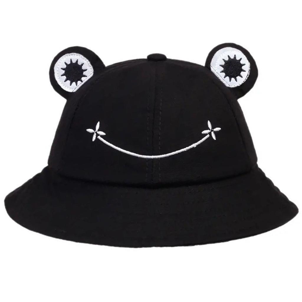 Cute Cartoon Frog Sun Hat For Men And Women Adjustable Fisherman Hat Portable Folding Outdoor Sun Protect Wide-brimmed Hat