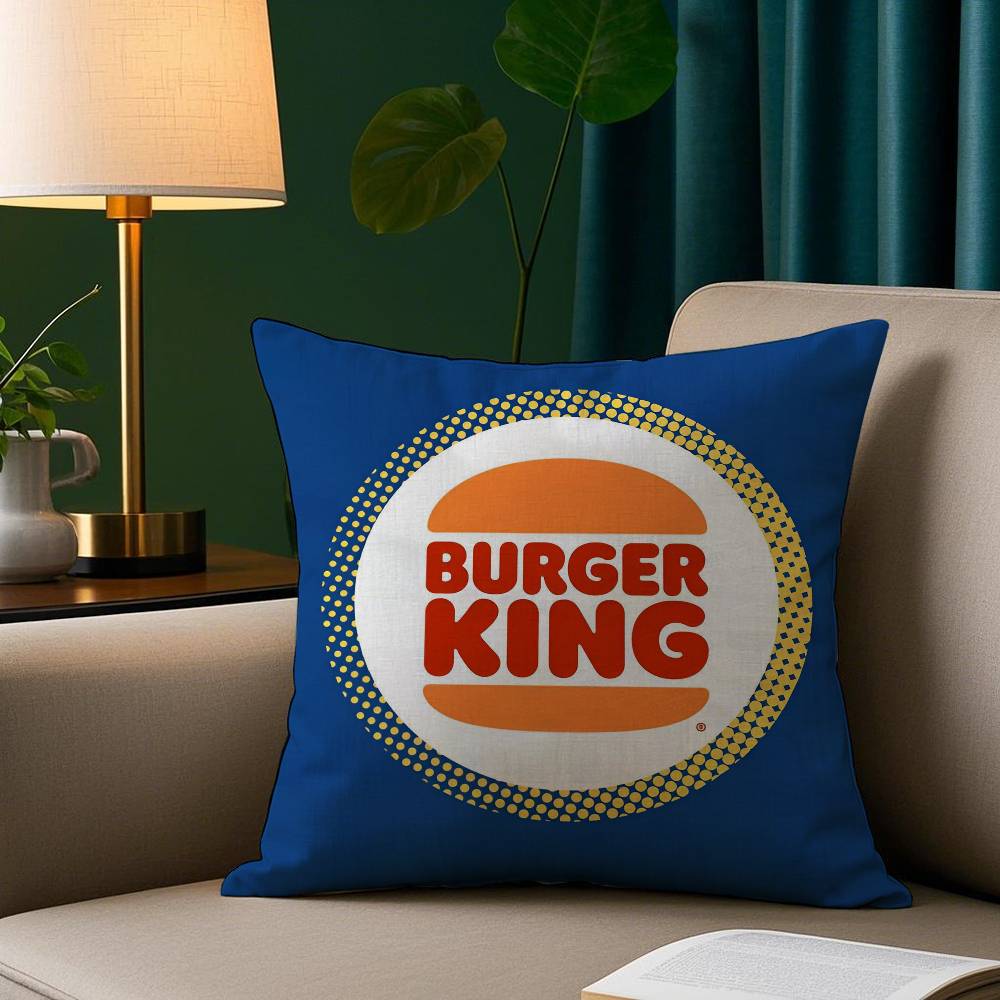 

Funny B-Burger King Pillow Case Plush Fabric Soft Pillowcase Double Sided Print Sofa Cushion Cover Throw 12x12Inch