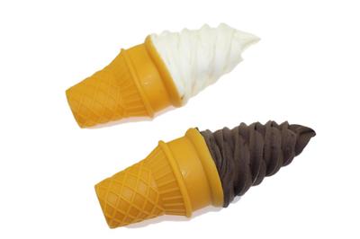 Realistic Soft Serve Ice Cream Vanilla Chocolate Food Set of 2 Samples,