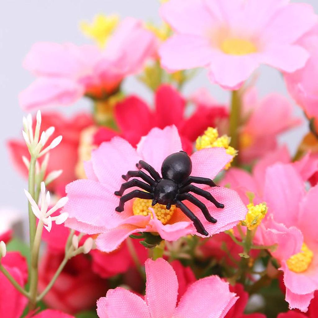 Simulation Of Small Spider Trick Fake Spider Toy Halloween Black  Small Round Spider Dark Small Animal 50packs