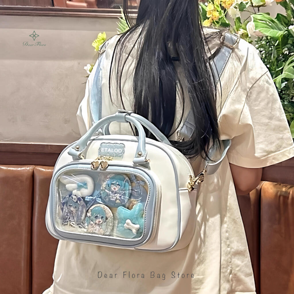 New Y2K Ita Sling Tote Roomy Sports Shoulder Carry Bag Charming Girls Transparent Messenger Bag DIY Display Everyday Handbags