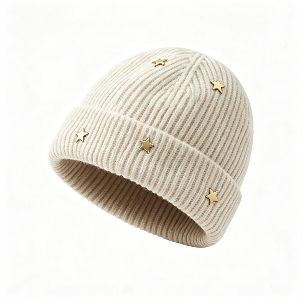 Korean Style Women Knit Hat Warm Earmuff Casual Beanie For Autumn Winter