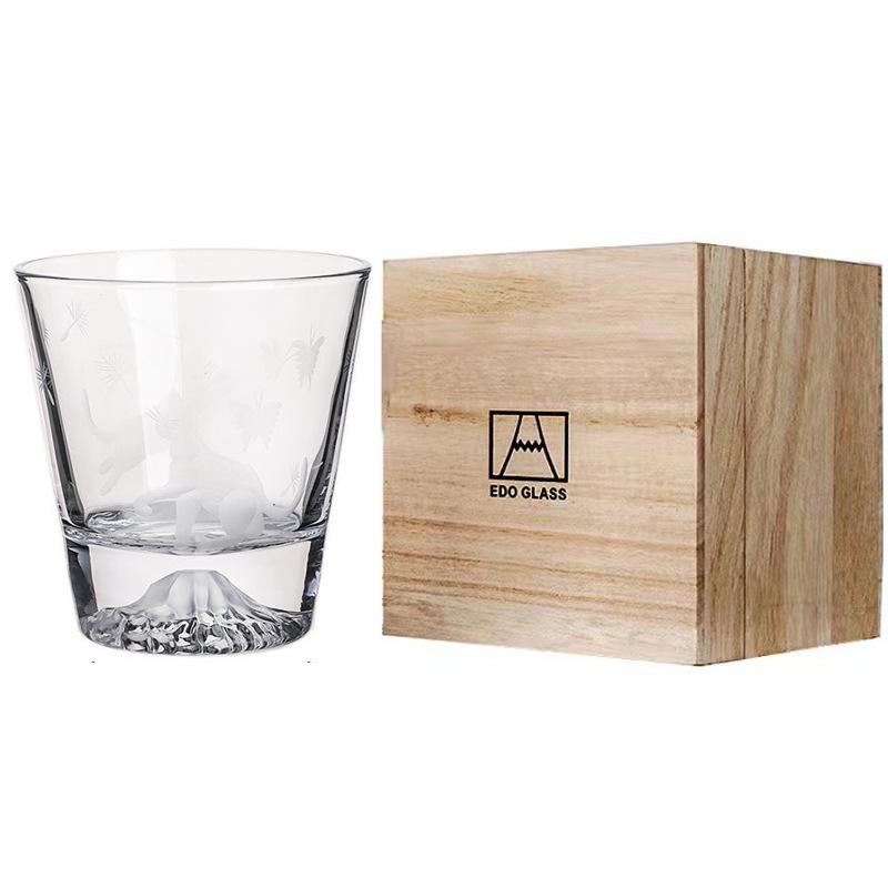 Japanischer Mount Fuji Glasbecher: Kreativer Becher mit Schneekappe für Tee, Milch, Whiskey oder Bier