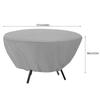 Round Table Dust Cover Outdoor Waterproof Garden Patio Furniture Covers(Gray)