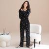 Pajamas Women's Autumn Soft Modal Thin Long Sleeve Puppy Black Spring and Autumn Loungewear Set