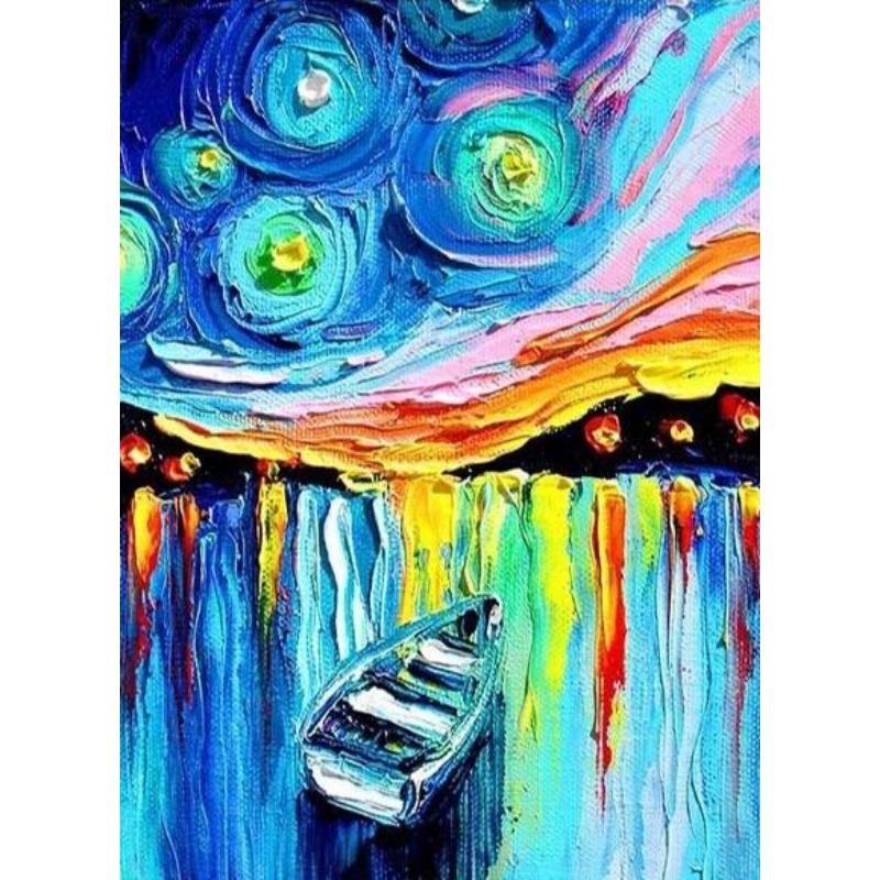 

Абстрактное звездное голубое небо, картина маслом на холсте, граффити, настенное впечатление, фотографии и плакат Cuadros для домашнего декора 20x30cm no frame истинно голубой