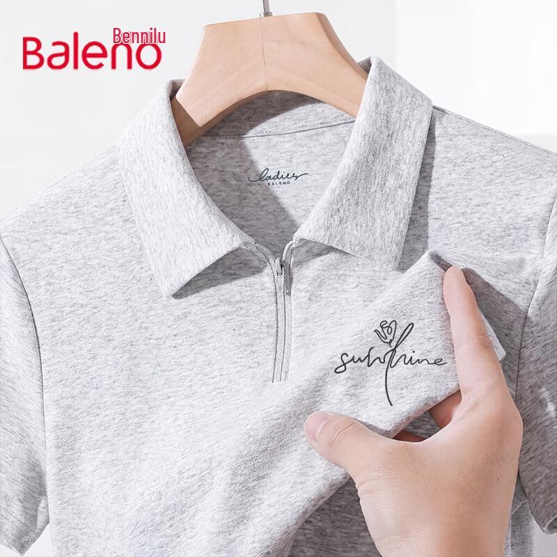Baleno Women s Pleated Polo Collar Short Sleeve T-Shirt L