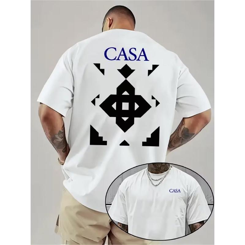European Size Street Fashion Men'S T-Shirt Made of 100% Fabric, Featuring a Regular Fit, Stylish Casual Round Neck Design, Suitable for Outdoor Wear