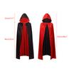 On Hand Hooded Cape Adult Unisex Long Cloak Black Red Halloween Costume Dress Coats