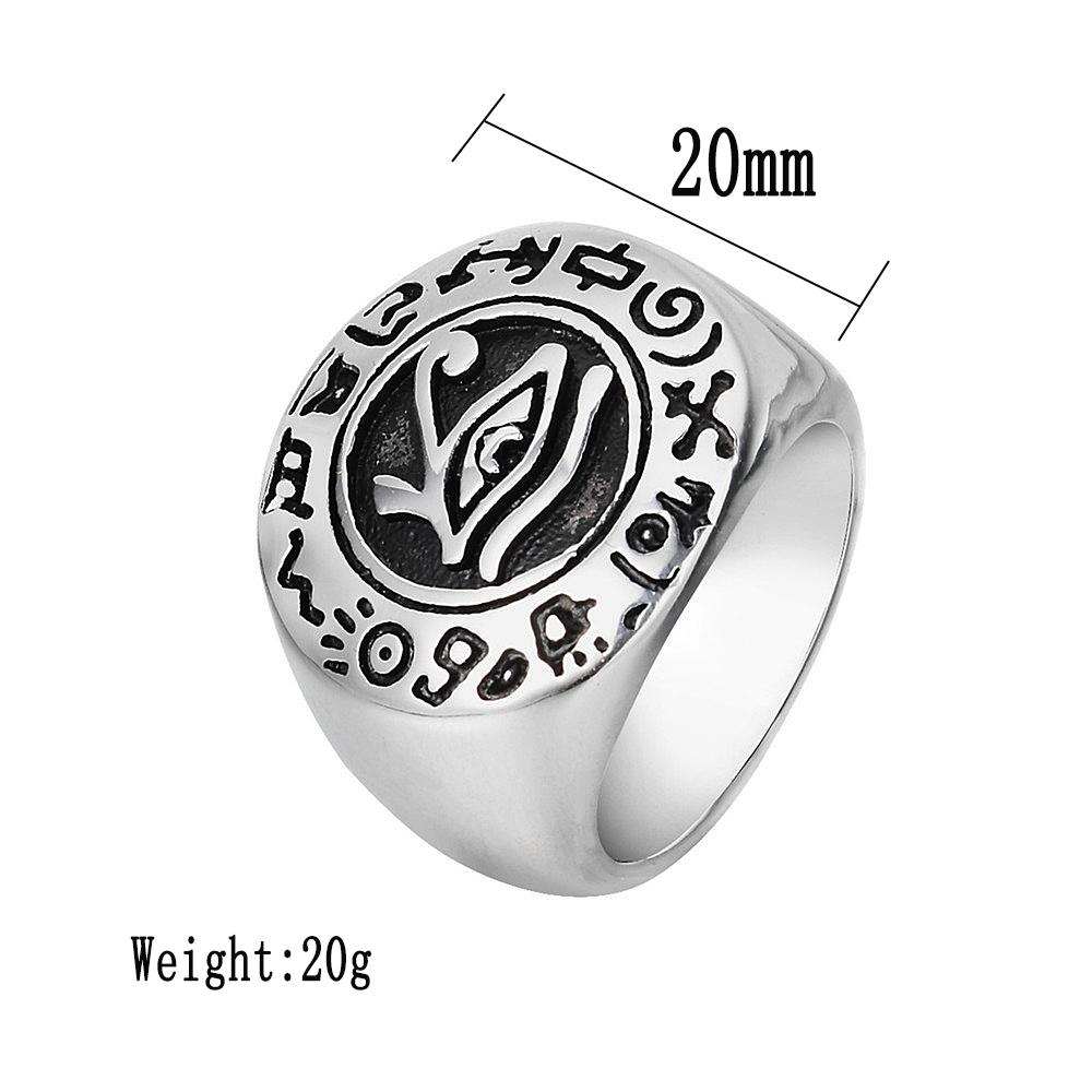 Vintage Stainless Steel Egyptian Men's Ring Eye Of Horus Punk Biker Ancient Egyptian Rune Ring For Men's Fashion Jewelry