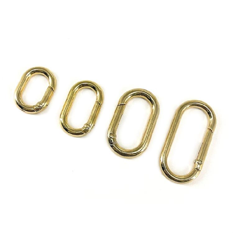 4Pcs Metal Oval Snap Clips for Purse Strap Extender and Keychain Hook Spring O Rings Clips Keyring Buckle Replacement
