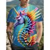 Fashion Men's Crew Neck Short Sleeve 3D Casual Color Printing Casual Short Sleeve Crew Neck T-Shirt