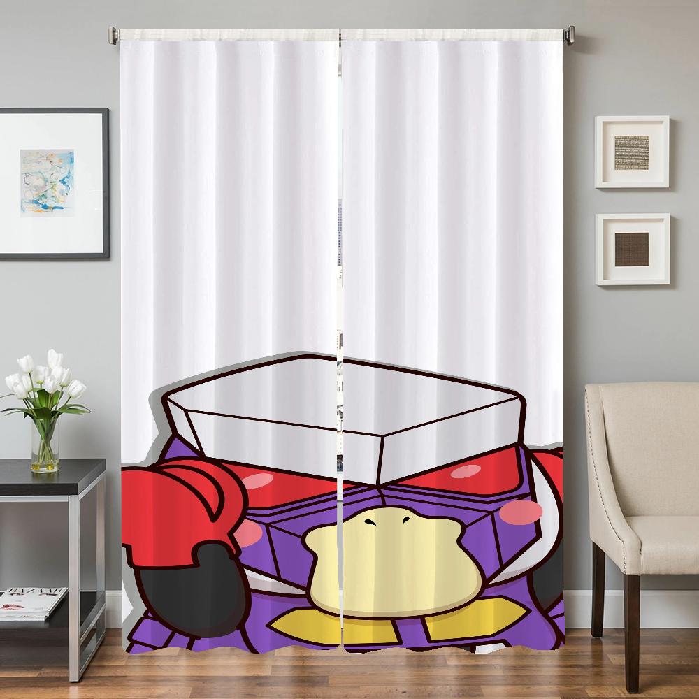 Heiminterieur Küchenvorhänge für Wohnzimmer 2 Stück Verdunklungsvorhänge Türvorhang P-psyduck Raumteiler Schlafzimmerdekoration