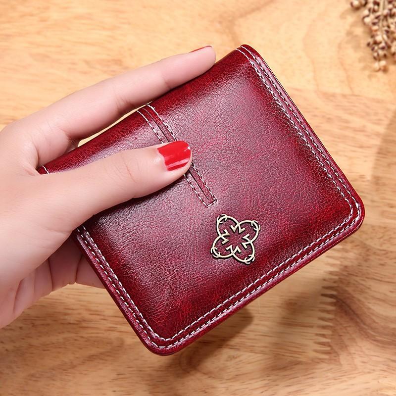 

Wallet Vintage-style Women Wallet, Short Cardholder, Mini Wallet Zippered Coin and Card Compartments, Coin Purse, Small Change Wallet