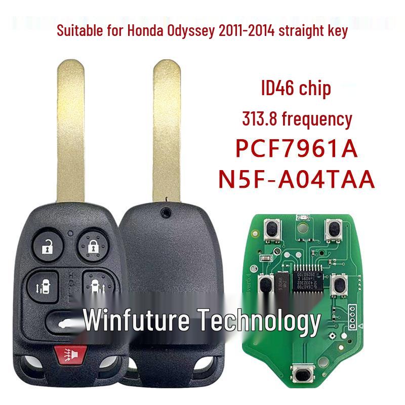 N5F-A04TAA Key Fob for 2011+ Honda Odyssey, ID46 Chip, 313.8 MHz Frequency.