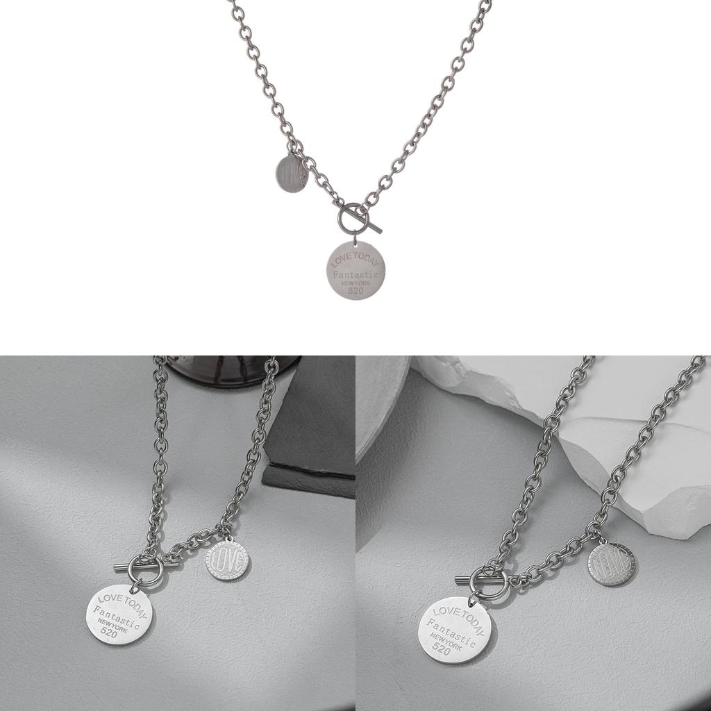 Geometric Titanium Steel Necklace For Men And Women With Polished Finish For Street Style And Casual Wear