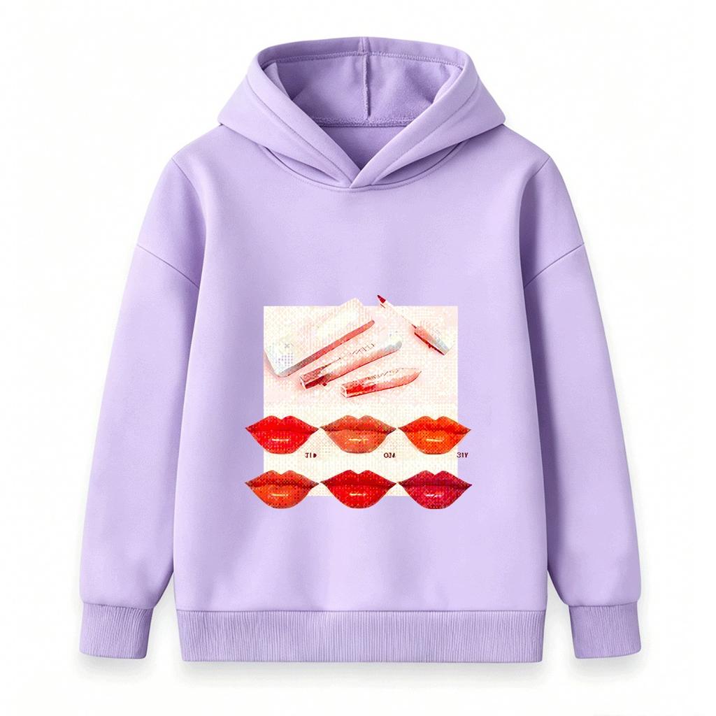 Kids Boys Girls 100% Cotton Crew Neck Short Sleeve T-shirt, Fashion Lipstick Print Casual Soft Breathable Summer Tee Tops for Children Daily Wear