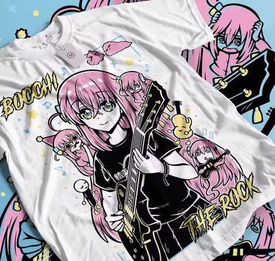Bocchi the Rock! Graphic Print Unisex Loose Street‑Style Trendy Pure‑Cotton Fashion Casual Hot‑Sale Soft T‑Shirt