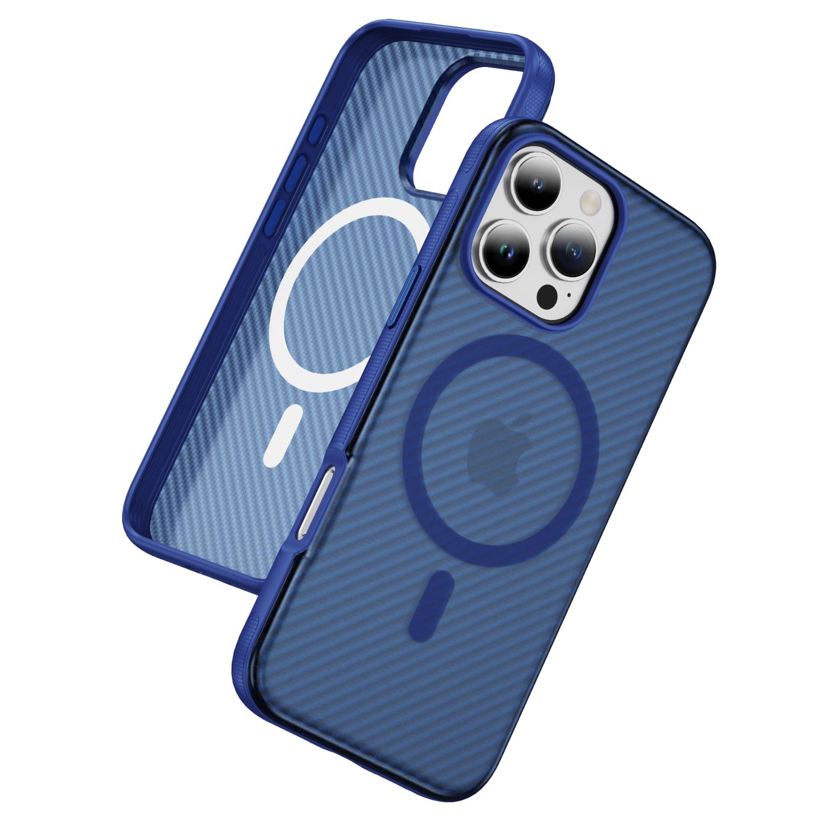 

Transparent Carbon Fiber Pattern Case For iPhone 16 15 Plus 14 13 12 Pro Max 16e For Magsafe Wireless Charge Hard PC Armor Cover iPhone 16