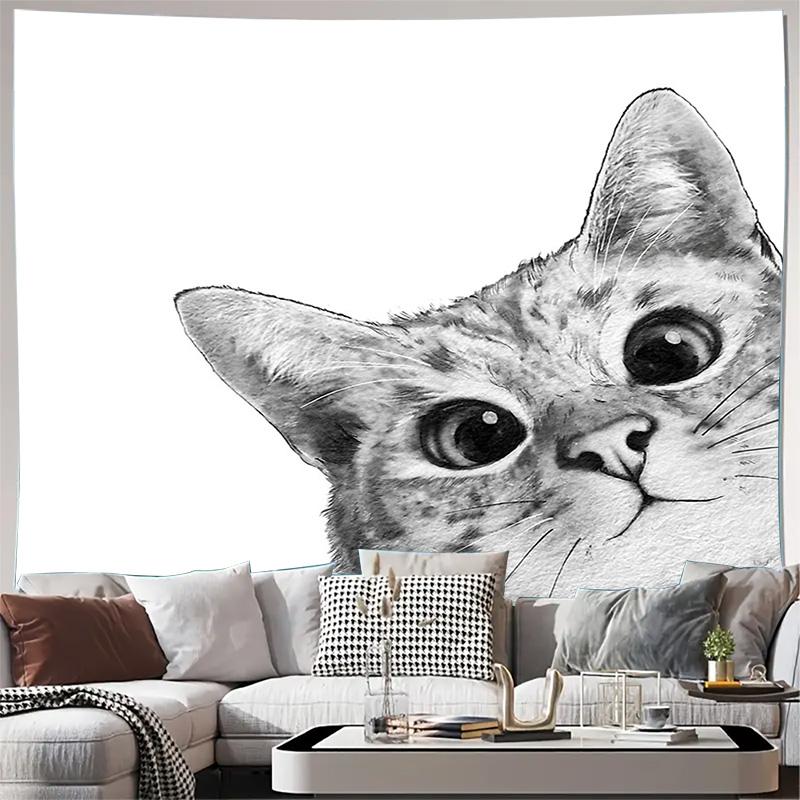 

Anime Cat Tapestry Wall Hanging Japanese Kawaii Aesthetic Home Decor for Living Room Bedroom Vintage Wall Art 74x94cm(29x37in)