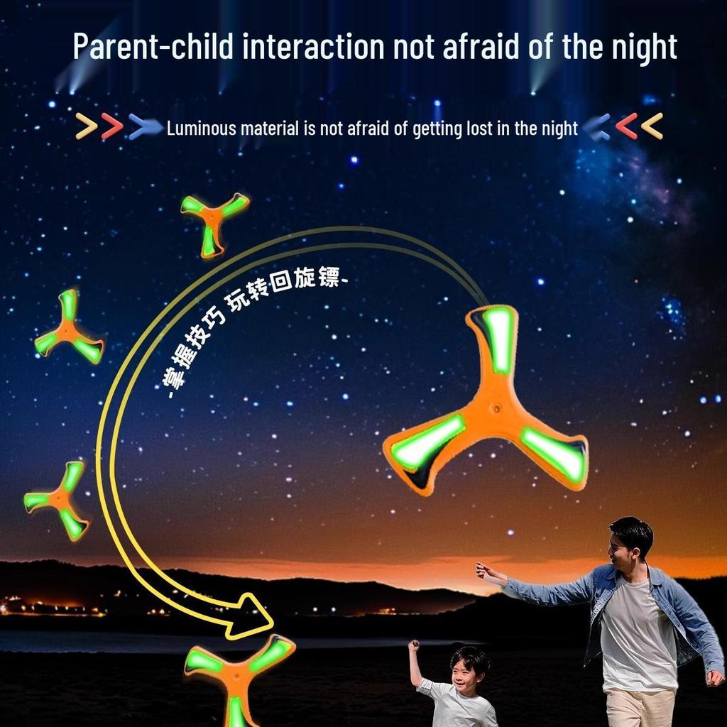 Luminous Boomerang Frisbee: Soft Returnable Flying Disc for Kids