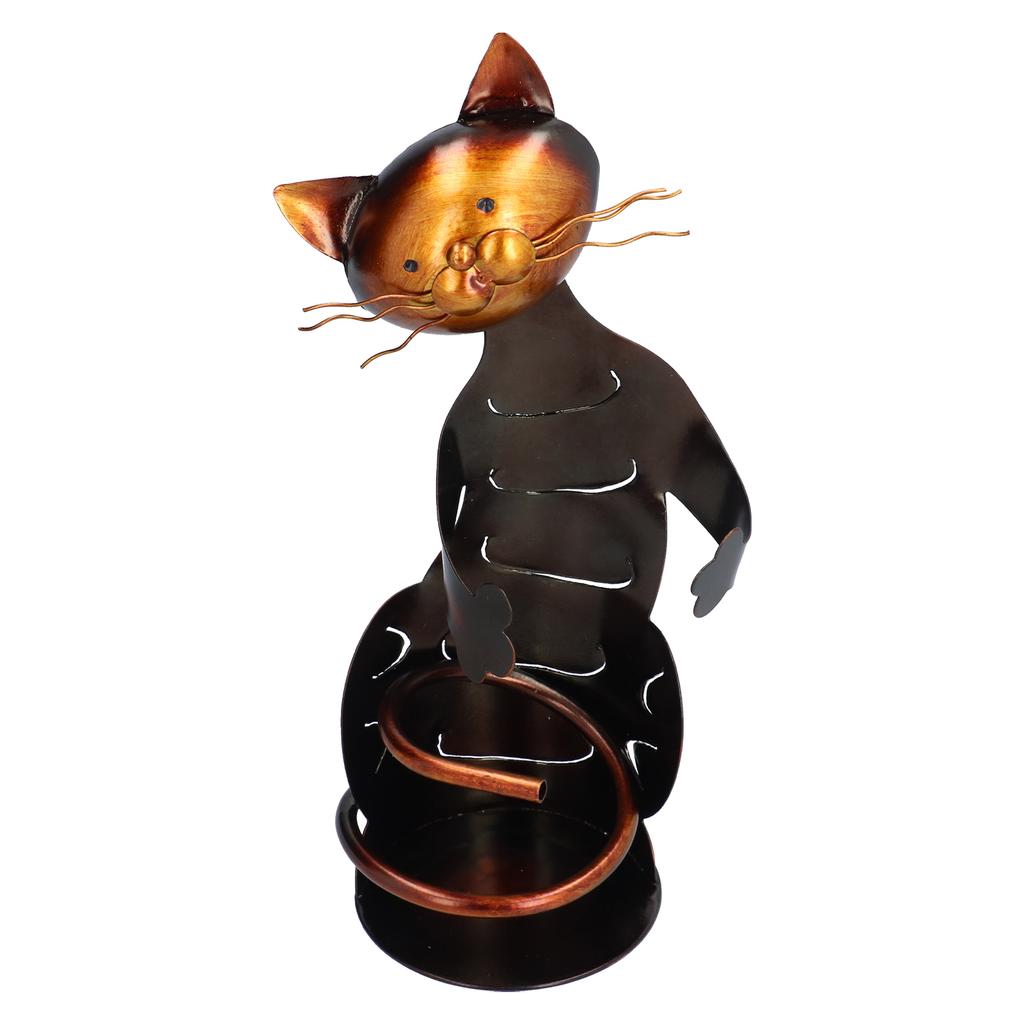 Cat Shaped Wine Rack Metal Sculpture Shelf Practical Sculpture Home Decoration Interior Decoration